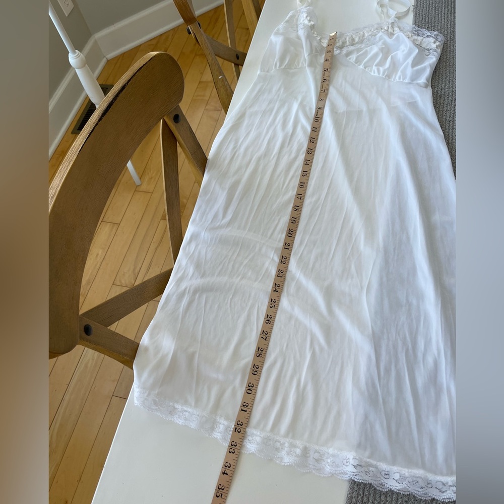 Vintage Met Lin White Lace Chemise Nightgown Slip Dress Size 36 Medium - Picture 6 of 12